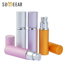 10Piece/Lot 5ml Portable Groove Surface Aluminum Refillable Perfume Bottle With Sprayer Empty Parfum Glass Case For Travler 2024 - buy cheap