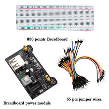 Kit de prototipo sin soldadura de 3,3 V/5V, módulo de MB-102 de potencia +, 830 puntos, cable de puente Flexible para kit arduino 2024 - compra barato