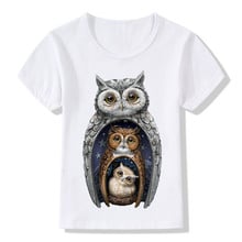 Camiseta con estampado de búho de muñecas rusas para niños, camisetas divertidas de verano para bebés y niñas, ropa de animales para niños, ooo2202 2024 - compra barato