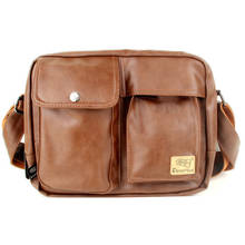 Three-box Brand Men School Travel Messenger Shoulder Bags Casual Vintage PU Leather Male Crossbody Bags Business Handbag 3551 2024 - buy cheap