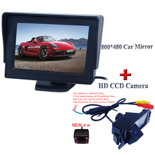 Monitor de reversão para carro, tela de 4.3 polegadas, hd + câmera com visão traseira dedicada 4 ir 2 em 1 para hyundai i30 para kia soul 2024 - compre barato