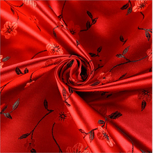Red floral style jacquard tapestry jacquard silk fabric for wedding dress cushion cover curtain patchwork upholstery home deco 2024 - buy cheap