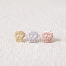 Fashion Cartoon Skull Stud Earrings Silver Gold-color Color Wholesale Free Shipping 2024 - buy cheap