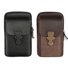 Men Fanny Pack For Mobile Phone Male PU Leather Zipper Coin Purse Card Holder Bags Casual Waist Pack Man Bag Purse Lover's Gift 2024 - compre barato