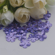 500pcs/lot Flower Sequins 14mm PVC Decoration Sewing DIY Wedding Craft Scrapbook For Clothing Laser Light Purple 2024 - buy cheap
