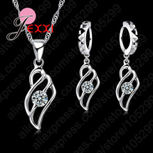 New Arrival Fine 925 Sterling Silver Jewelry Sets Women Cubic Zirconia Necklace&Pendant&Earrings Free Shipping 2024 - buy cheap