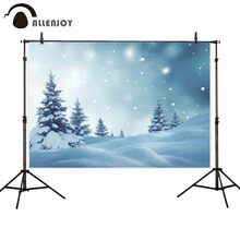 Allenjoy photography backdrop Winter Christmas fir tree snow glitter bokeh view natural background for photo sessions photocall 2024 - buy cheap