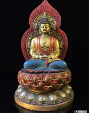 12'' bronze handcraft painting buddhism tathagata Vairochana Sakyamuni buddha 2024 - buy cheap