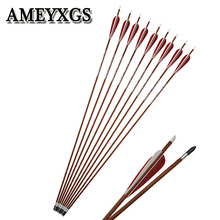 6/12pcs Wood Grain Spine700 Pure Carbon Arrow 4inch Turkey Feather Archery ID:5.2mm Outdoor hunting Shooting Accessories 2024 - buy cheap