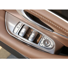 YAQUICKA Para Mercedes Benz Classe E 2016 2017 2018 Interruptor de Elevador Janela Capa Guarnição Moldura Da Porta Interior do Carro Styling ABS 4 pçs/set 2024 - compre barato