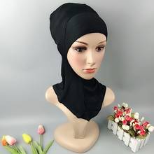 A90  20pcs high quality 100% cotton full normal muslim  underscarf inner cap hijab shawl mixed colors 2024 - buy cheap