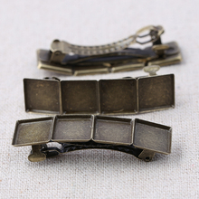 Onwear-base de clip para el pelo de bronce antiguo, 10 Uds., ajuste de 12mm, bandeja de cabujón cuadrado, piezas en blanco, clip para el pelo, accesorios para el pelo 2024 - compra barato