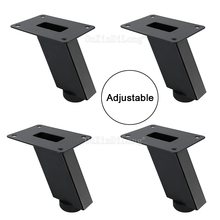 4PCS Tilt Black Square Tube Furniture Legs Adjustable Height Folding Metal Feet for Sofa Cabinet Table Legs JF1870 2024 - buy cheap