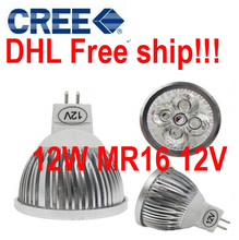 DHL Free ship for 100pcs 12W MR16 LED Spotlight LED Bulb light DC12V Warm White/Cold White with high quality 2024 - buy cheap