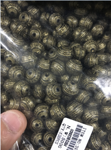 Contas de esferas espaçadoras redondas para joias, atacado, 12mm 50 peças, cor preta com linha dourada, acrílico, faça você mesmo 2024 - compre barato