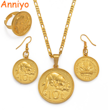 Anniyo золотой цвет PNG подвеска ожерелья Кольцо Серьги для женщин, Papua Новая Гвинея ювелирные изделия стильные подарки #097906 2024 - купить недорого