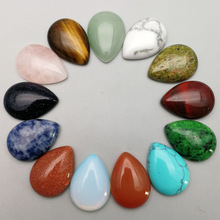 Fashion Wholesale 25x18mm assorted natural stone beads charms teardrop CAB CABOCHON for jewelry accessories 20pcs Free shipping 2024 - buy cheap