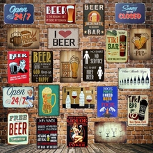 [ WellCraft ] I LOVE FREE BEER bar STYLE Vintage TIKI BAR OPEN Metal Signs Wall Plaque Custom Painting Antique Pub Decor LT-1708 2024 - buy cheap