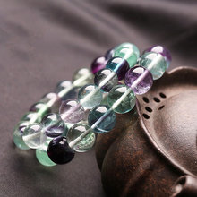 6-12mm Round Fluorite Beads Bracelet For Women 7.5inch Needlework DIY Bracelets For Women & Girl Gift Trinket Jewelry For Party 2024 - buy cheap