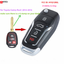 Keyecu 4 Button 314MHz G Chip Upgraded Remote Car Key Filp key Fit for Toyota Camry Rav4 2012-2016 FCC ID: HYQ12BEL 2024 - buy cheap