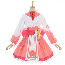 Anime! Onmyoji Momonohana Kayo Lolita Dress Cosplay Costume Digital Printing Pink White Daily Clothes For Women Free Shipping 2024 - buy cheap