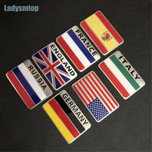 Ladysmtop Car-styling Aluminum Alloy British England UK Flag Badge Sticker Emblem Decal Sticker USA flag Germany Russian Flag 2024 - buy cheap