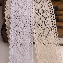 10Yard/lot 100% Cotton Lace Fabric 8CM Embroidery Lace Trim White Beige Tablecloth Curtain Diy Clothes Dress Accessories 2024 - buy cheap