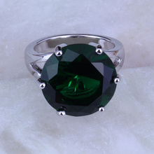 Anéis de prata monólogo nobre verde, amor, imitação, esmeralda, cor de prata, para mulheres, joias j0315 2024 - compre barato