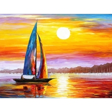 DIY Diamond Embroidery Sailboat Full Square/round Diamond Painting Cross Stitch Kit  Mosaic Home Decor 2024 - buy cheap