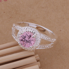 AR133 Hot Sale Silver Plated Jewelry,Wholesale Factory Price Free Shipping Fashion Simple Bi-Wring Inlaid Red Stone Ring 2024 - buy cheap