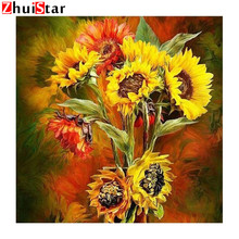 Diamond Painting Full Square Drill Sunflowers Diamond Embroidery Sale Flower Cross Stitch Rhinestones Mosaic Craft XY1 2024 - buy cheap