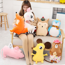 Cartoon simulation animal doll plush toy soft squirrel bear mouse penguin deer fox stuffed pillow girl baby gift forest toy cute 2024 - buy cheap