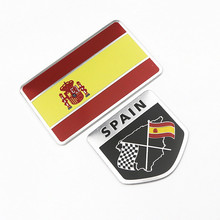 Aluminum Alloy SPAIN National Flags Emblem Badge Car Sticker Decals Car Body 3D Stickers Automobiles Motorcycles Accessories 2024 - buy cheap