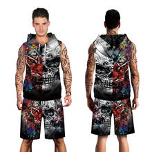 TAPOO Summer New Men's Shantou Digital Printed Hooded Shorts Sets Men's Two-Piece Suit Men's Sets Men's Casual Sweater Sets 2024 - buy cheap