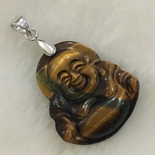 unsex hand carving 100% natural tiger eye stone buddha statue lucky Pendant 2024 - buy cheap