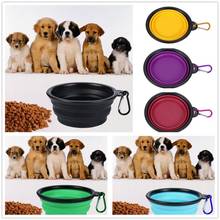 Dog Bowl,Dog Cat Pet Travel Bowl Silicone Collapsible Feeding Water Dish Feeder portable water bowl for pet Dog  silicone bowl 2024 - buy cheap