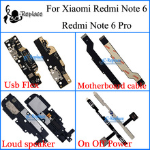 Cabo flex conector usb e alto-falante, para xiaomi redmi note 6, redmi note 6 pro, global 2024 - compre barato