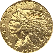 24-k banhado a ouro 1925-d $2.5 ouro moeda indiana meia águia cópia frete grátis 2024 - compre barato