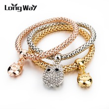 LongWay 2019 joyería de moda para las mujeres búho de cristal pulsera colgantes pulsera de dijes de amistad para las mujeres Pulseiras SBR150200 2024 - compra barato