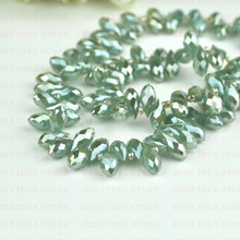 Sale Price!100pcs 6x12mm Mint Green Plating Briolette Pendants Waterdrop Crystal Glass Jewelry Loose Teardrop Beads DIY 2024 - buy cheap