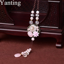 Yanting Natural Powder Crystal Pendant Necklace For Women Means Beauty And Love Ethnic Handmade Necklace Sweater Chain 0117 2024 - buy cheap