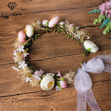 CC Engagement Jewelry Flower Tiara Crown Party Beach Wedding Hair Accessories For Bridal Bridesmaids Headdress Romantic mq040 2024 - buy cheap