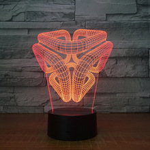 Lámpara de mesa de escritorio con agujeros en espiral, lámpara de decoración 3D de ilusión acrílica para Panel estéreo, luz nocturna con 7 cambios de colores 2024 - compra barato