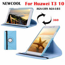 For Huawei t3 10 360 Degree rotating Folio PU Leather Case Flip Cover For Huawei MediaPad T3 10 AGS-L09 AGS-L03 9.6 tablet  Case 2024 - buy cheap