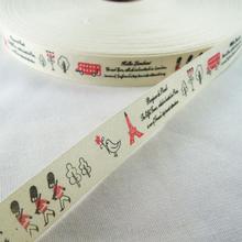 Cinta estampada de algodón con diseño de la Torre Eiffel, 6/8 ", 20mm, Zakka, cintas hechas a mano, accesorios de costura, XM-47 Ruban 2024 - compra barato
