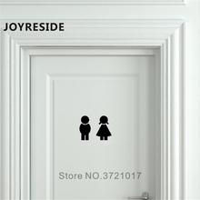 Toilet Decals Boy And Girl Patterned Wall Doors Sticker Vinyl Wall Decals Home Bathrooms Sign Doors MuralColors Choices M099 2024 - buy cheap