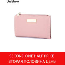 Unishow Simple Elegant Women Wallet Slim Thin Women Purse Brand Designer Female Leather Wallet Zipper Coin Purse Card Holder Bag 2024 - buy cheap