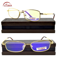 = SCOBER = Anti  light Anti-fatigue Coated lens TV Computer Book Reading Glasses With Case +1 +1.5 +2 +2.5 +3 +3.5 +4 2024 - buy cheap