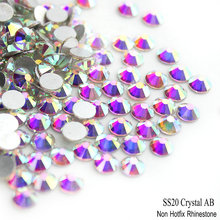 AAA SS20 4.8-5.0mm 1440pcs Crystal AB Silver Base Flatback Glass Stone 3D Non Hot Fix Nail art rhinestones 2024 - buy cheap