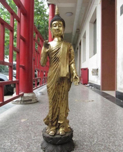 USPS to USA S0431 Tibet Buddism Temple exquisite Copper Bronze Thailand Sakyamuni Buddha Statue 2024 - buy cheap